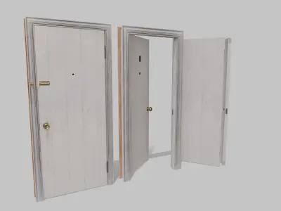 Door white 01 Low-poly 3D model