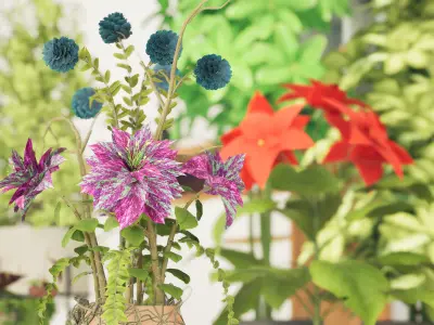 High-Poly Indoor Plants for Realistic Design Low-poly 3D model