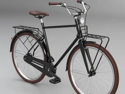 Dutch Men City Bicycle PBR Textured 