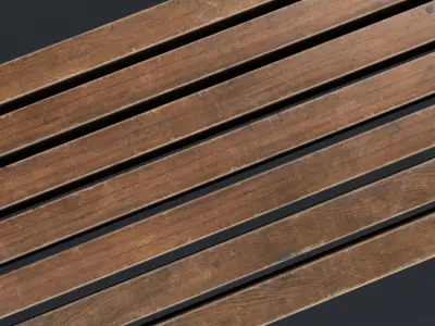 Modern Outdoor Bench 12 PBR Game Ready Low-poly 3D model