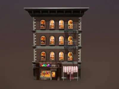 Urban City Building 2 Low-poly 3D model