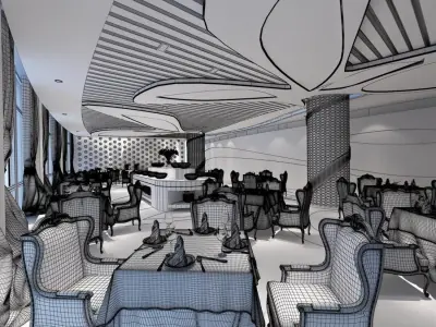 Business Restaurant - Coffee - Banquet  196 3D model