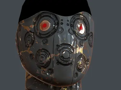 Gas mask helmet 3d model scifi Low-poly Low-poly 3D model Low-poly 3D model