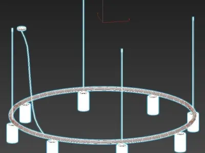 donna circular light fixture with shades 3D model