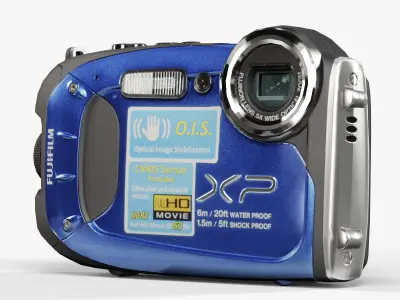 Fujifilm FinePix XP60 Blue rugged and proof digital camera Low-poly 3D model
