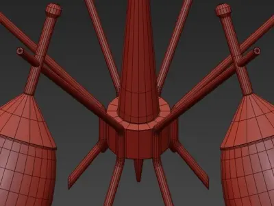 Brass Stilnovo Chandelier 3D model