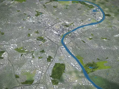 Nashville Airport Low-poly 3D model