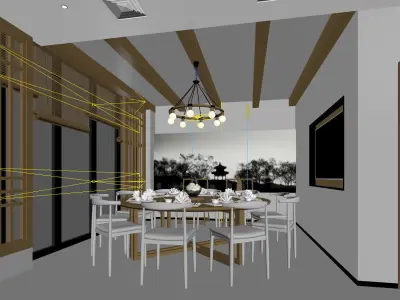 Business Restaurant - Coffee - Banquet  61 3D model