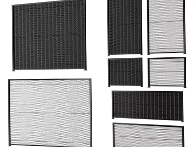 Chain-link fence 3D model