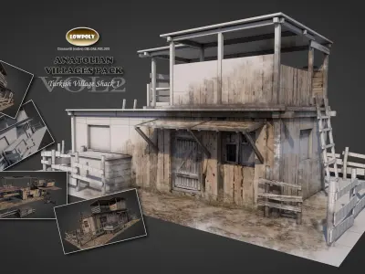 Anatolian Village Shack 1 Low-poly 3D model