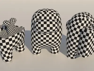 Among us character    Animated rigged Low-poly 3D model