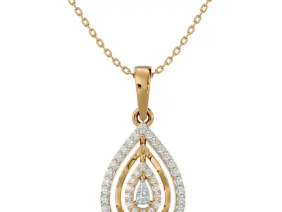 Light Minimalist Diamond Pendant Necklace 3D print model