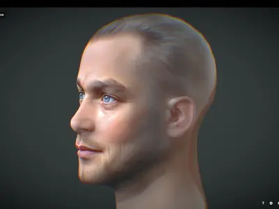 Leonardo DiCaprio Male head Realistic Perfect Head Low-poly 3D model