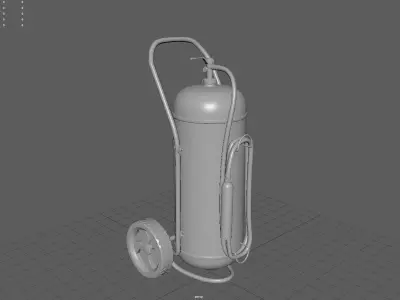 Wheeled Extinguisher Low-poly 3D model