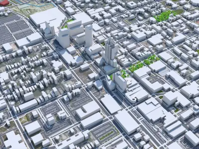 Lexington Downtown Kentucky Low-poly 3D model