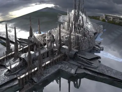 Dark Dragon City of power Kit bash 3D model