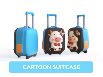 Low Poly - Suitcase Cow  Low-poly 3D model