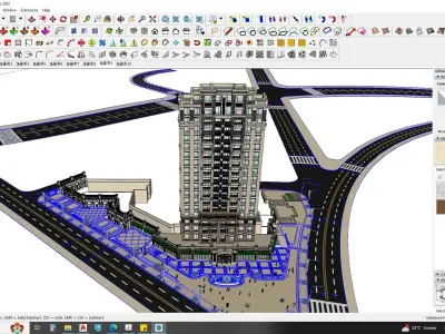 Apartment building in classical style sketchup exterior 3D model