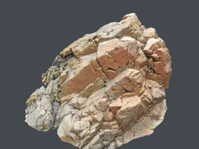 3d scanned rock cliff U 3D model
