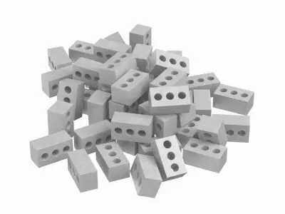 Pile Of Concrete Bricks 3D model purchase