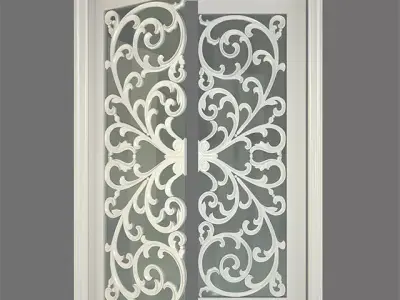 stained glass door Low-poly 3D model