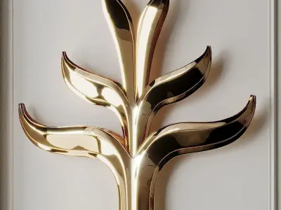 Set of Two Huge Brass by Richard Faure 3D model