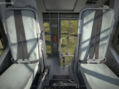  Military Cargo Lift Helicopter Green Rigged for Cinema 4D 