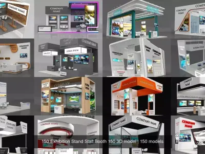 150 Exhibition Stand Stall Booth 150 3D model 3D Model Pack