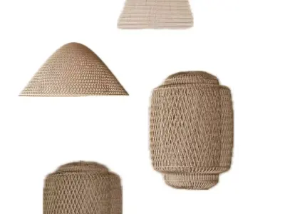 Rattan Pendant lamp 3D model