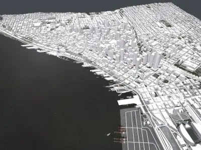 Cityscape  Seattle Pacific Northwest region Washington USA  3D model