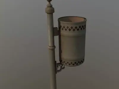 Trash Can Low-poly 3D model 4