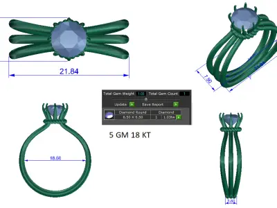 Women Ring  Render 3dm STL OBJ FBX Details 3D print model 385