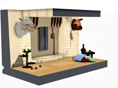 Jabbas Trophy Room Large 1-12 scale Blackseries 3D print model