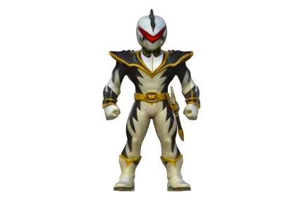 Silver Warrior Futuristic Sci-Fi Hero 3D Model 3D model