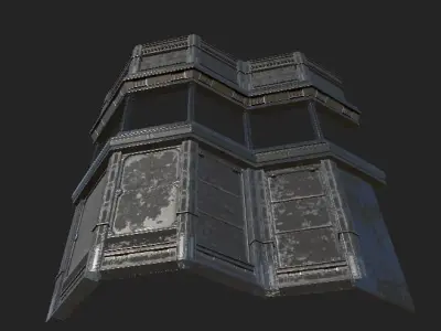 SciFi Wall Low-poly 3D model purchase