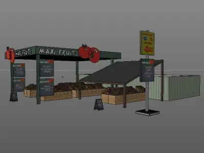 farmers market stand 3D model