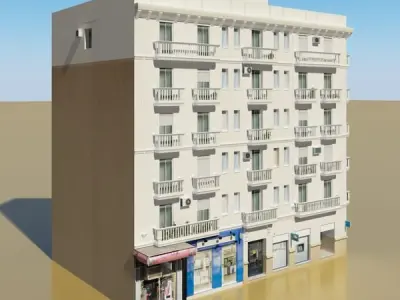Photorealistic Low Poly Building Low-poly 3D model