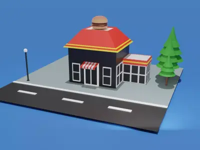 SHOP MODEL Low-poly 3D model