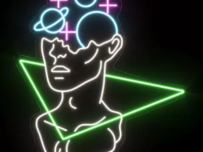 Space Man Neon Free 3D model