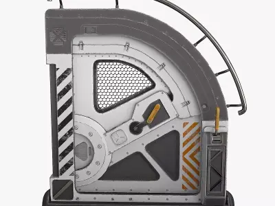 SciFi Bunker Door v4 Low-poly 3D model