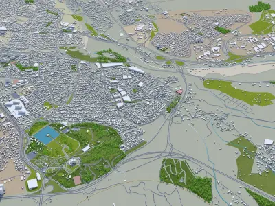 Tabriz city Iran Low-poly 3D model