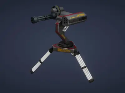 Sci-Fi Turret - Low Poly - Game Ready - PBR Low-poly 3D model purchase