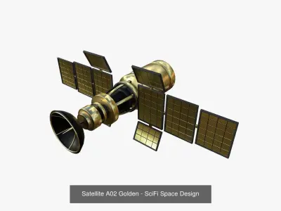 10 Satellites Colors Textures A Collection - SciFi Space Design 3D Model Pack