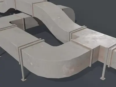 Ventilation Modular Game Ready Low-poly 3D model