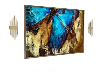 3d painting and sconce 3D model Low-poly 3D model