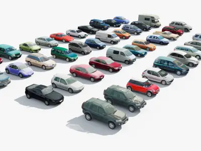  46 Cars Low Poly 