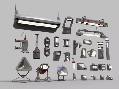 sci fi lighting 9 3D model