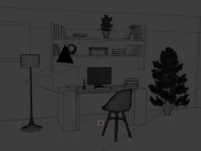 Study Room - whole scene 3D model