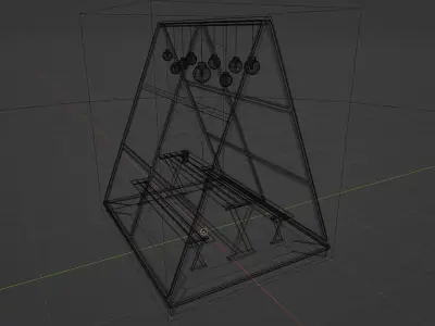 Wooden tent 3D model