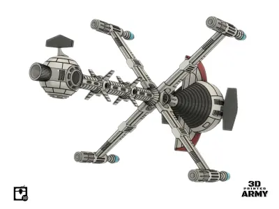 CyberLAB starship - Captain FLAM- 3D print files  3D print model